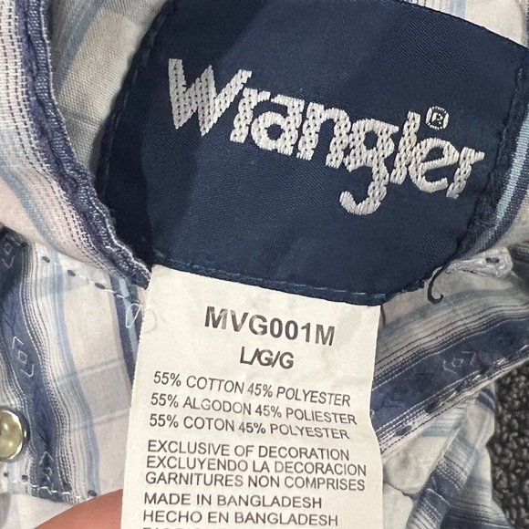 Wrangler Vintage Rancher Pearl Snap Rockabilly Western Cowboy Button Down Shirt - Picture 7 of 7